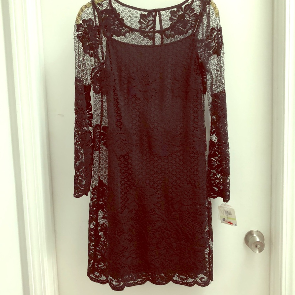 NWT Lace Overlay Slip Dress
